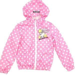Members Only Lola Bunny Windbreaker Pink Polka Dot Girls Size 7/8